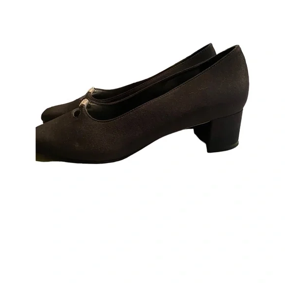 Jacqueline Ferrar Women’s 7 1/2 M Black Dress Showe 1.5” Heel - Picture 6 of 6